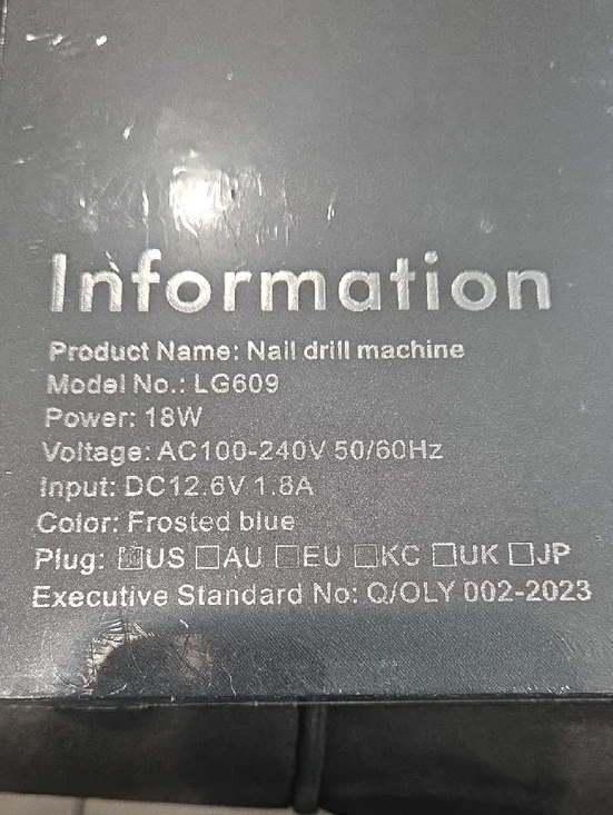 L'UGX Nail Drill 35000RPM Professional Brushless Electric Machine, Rechargeable - Picture 9 of 9